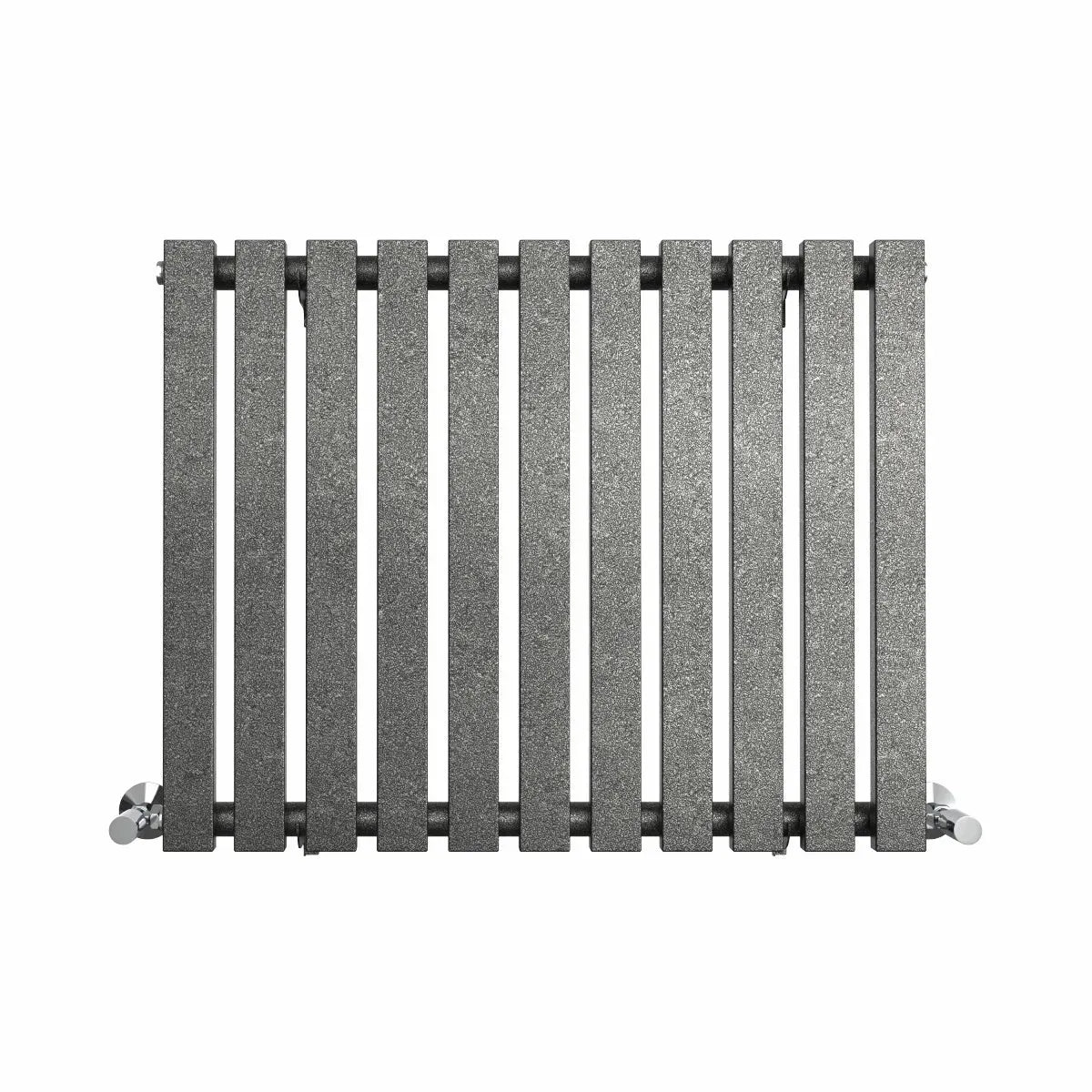 Teramo - Modern horizontal flat panel radiator blackened silver