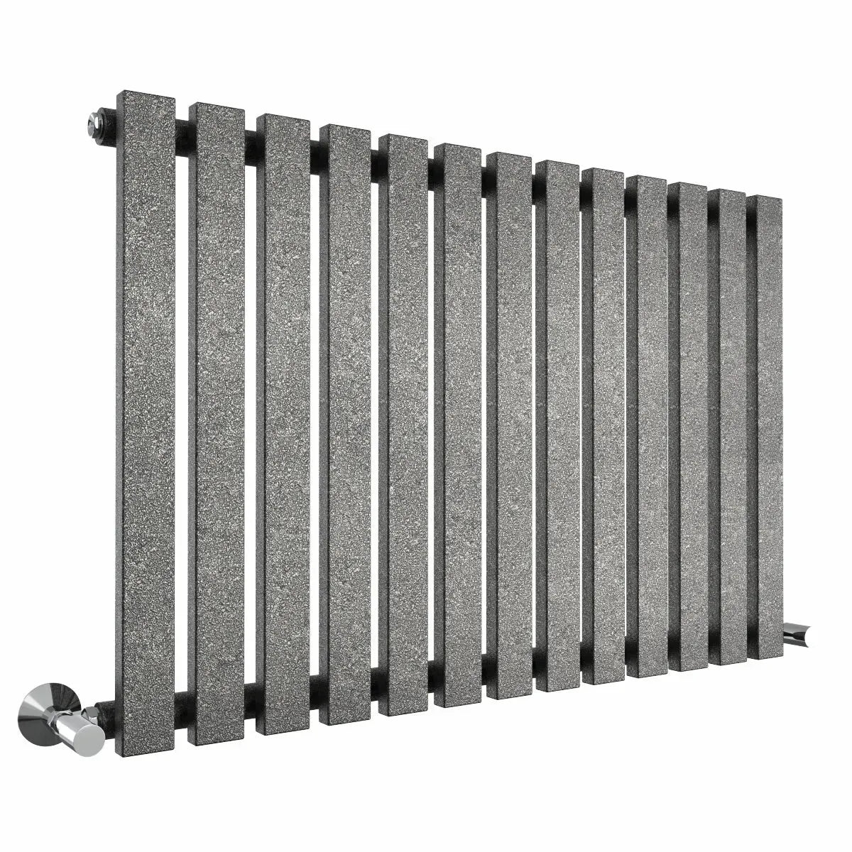 Teramo - Modern horizontal flat panel radiator blackened silver