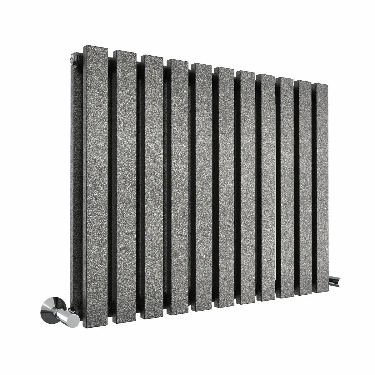 Teramo - Modern horizontal flat panel radiator blackened silver