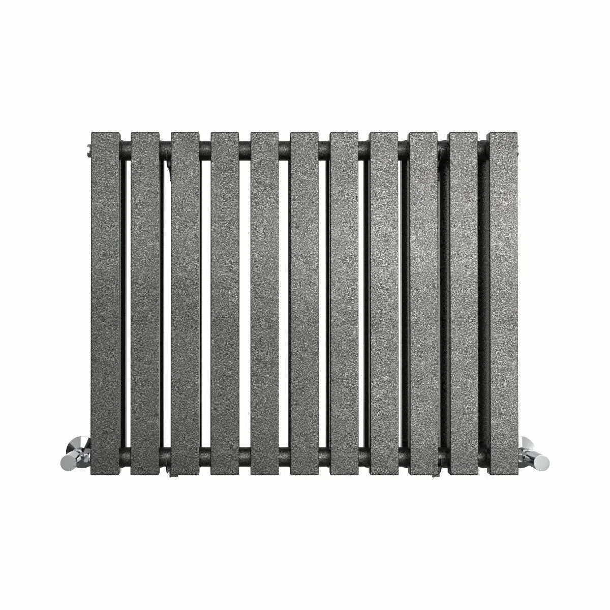 Teramo - Modern horizontal flat panel radiator blackened silver