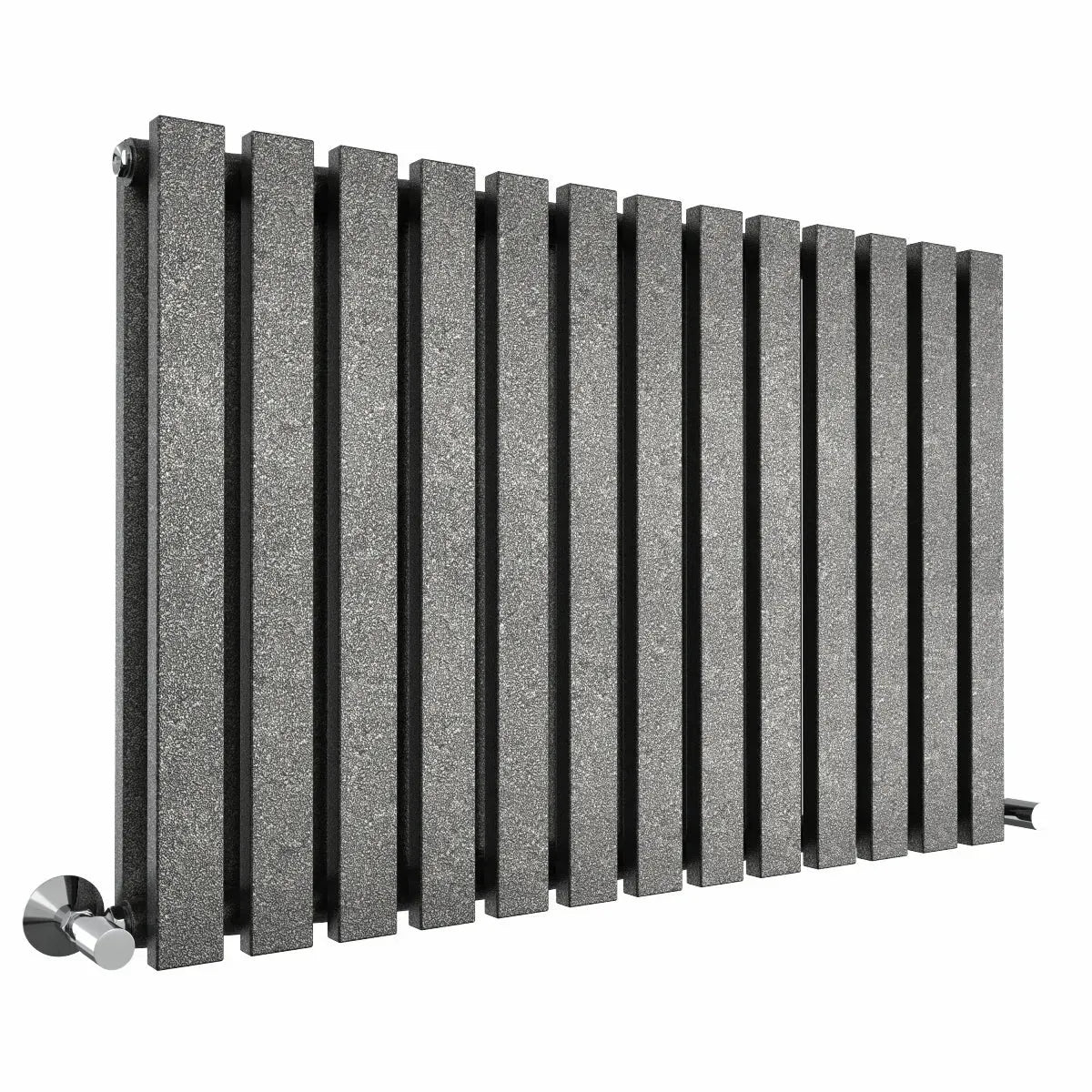 Teramo - Modern horizontal flat panel radiator blackened silver