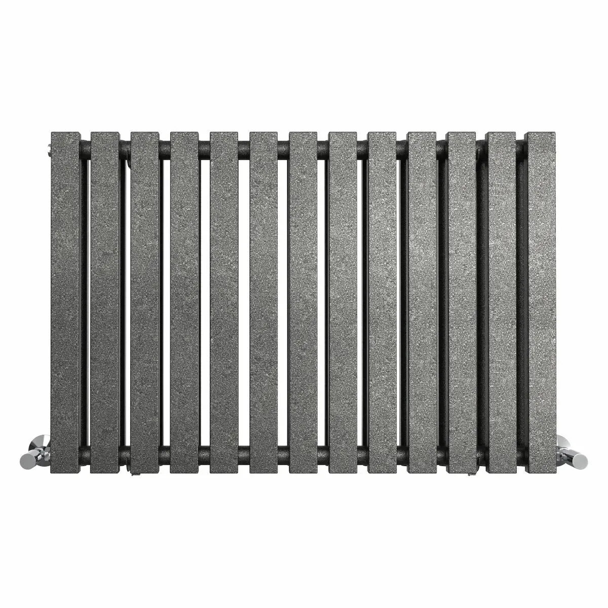 Teramo - Modern horizontal flat panel radiator blackened silver