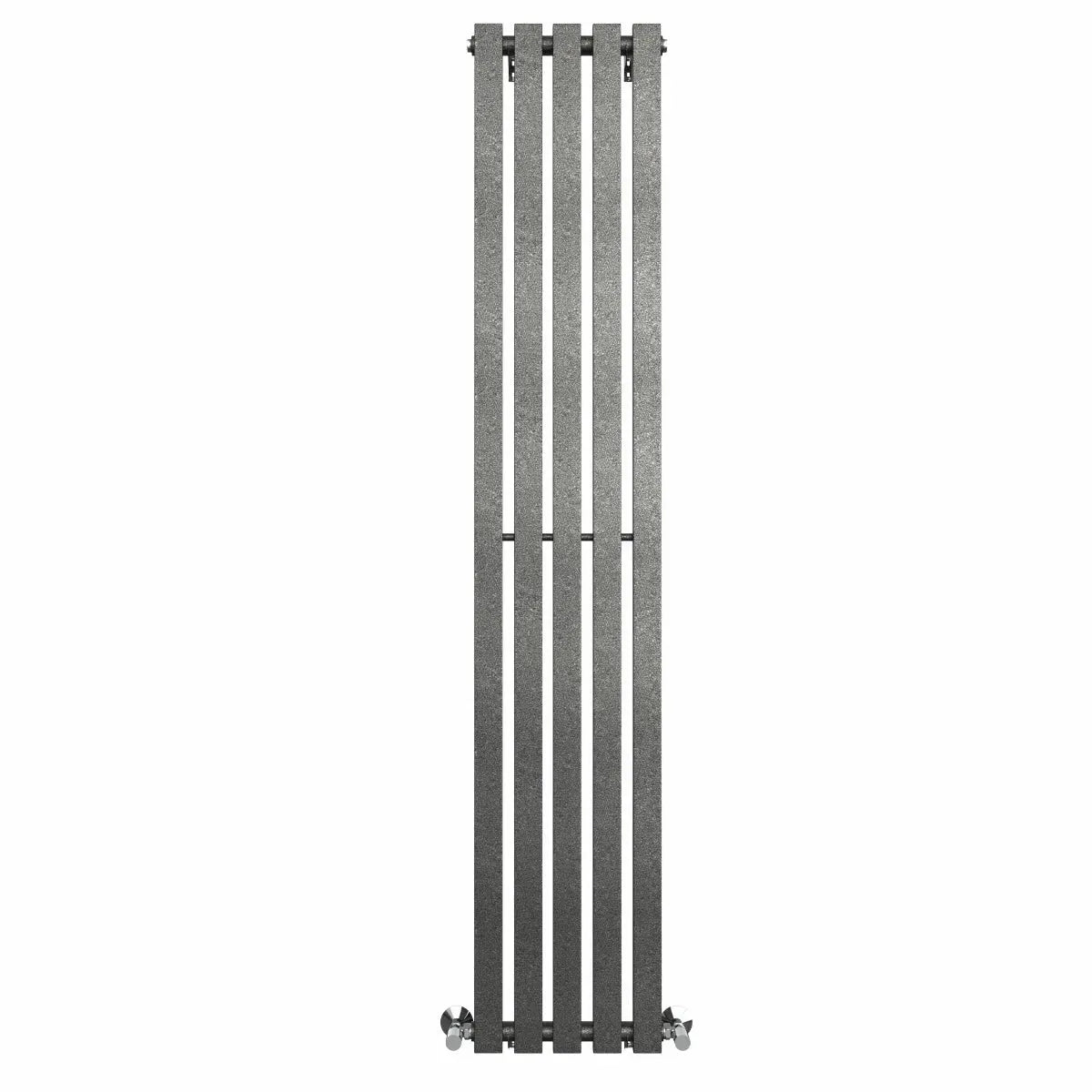 Teramo - Modern vertical flat panel radiator blackened silver