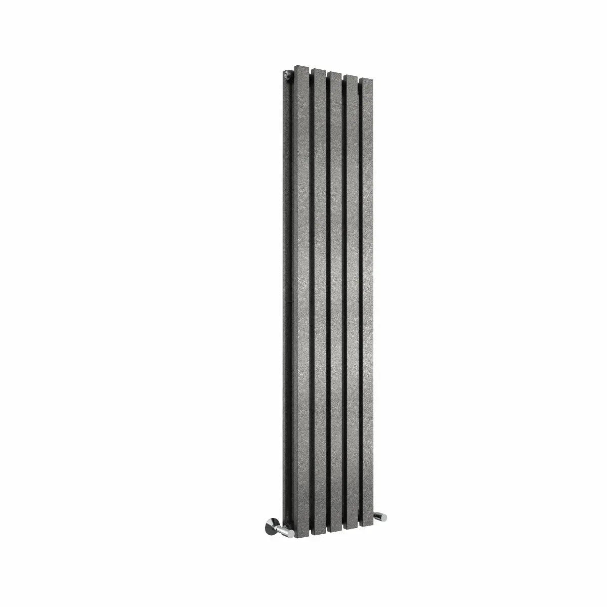 Teramo - Modern vertical flat panel radiator blackened silver