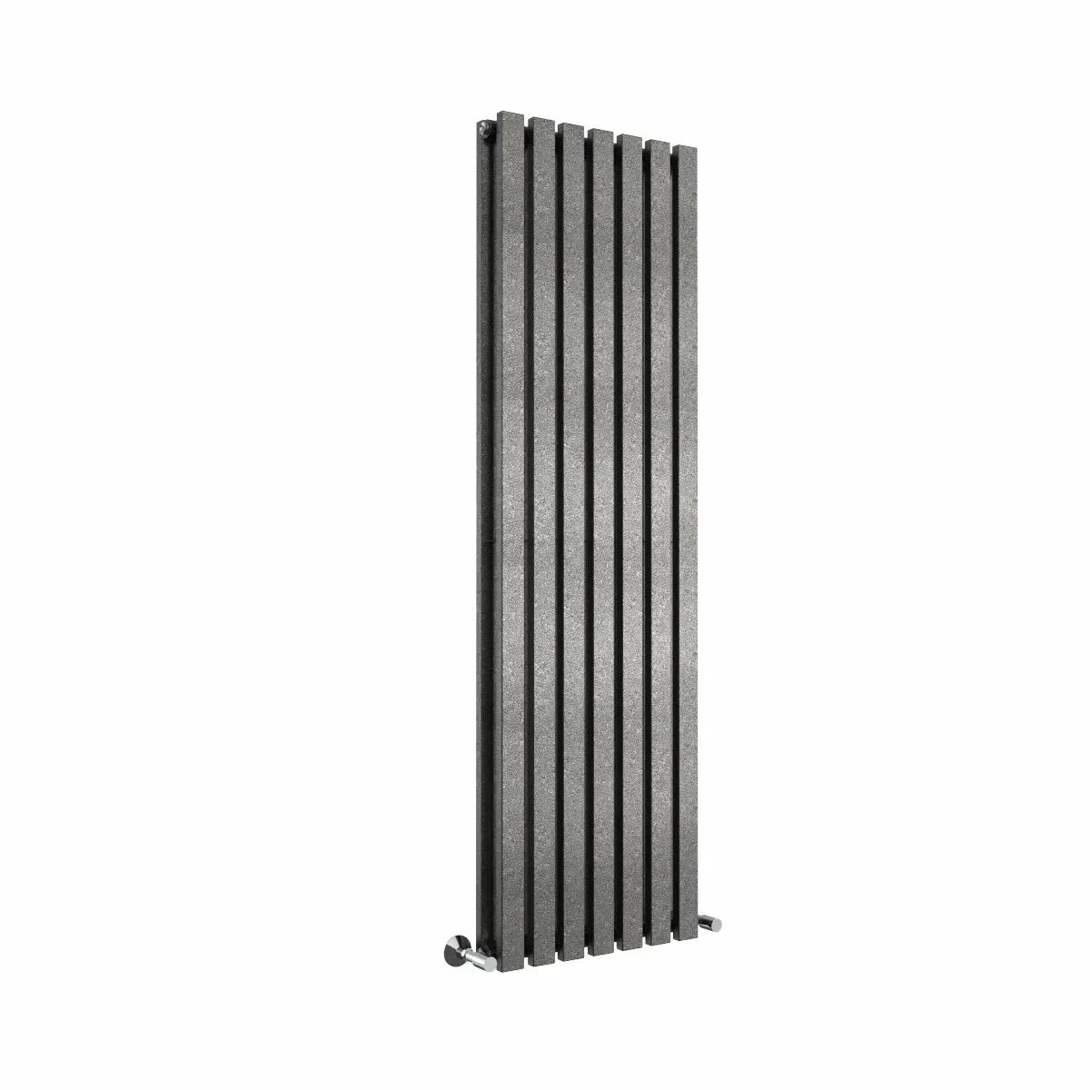 Teramo - Modern vertical flat panel radiator blackened silver