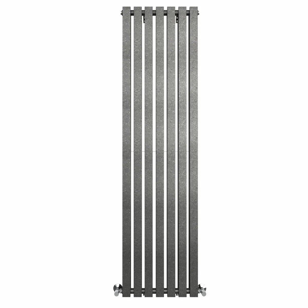 Teramo - Modern vertical flat panel radiator blackened silver