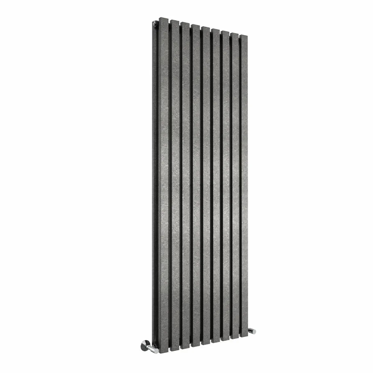 Teramo - Modern vertical flat panel radiator blackened silver