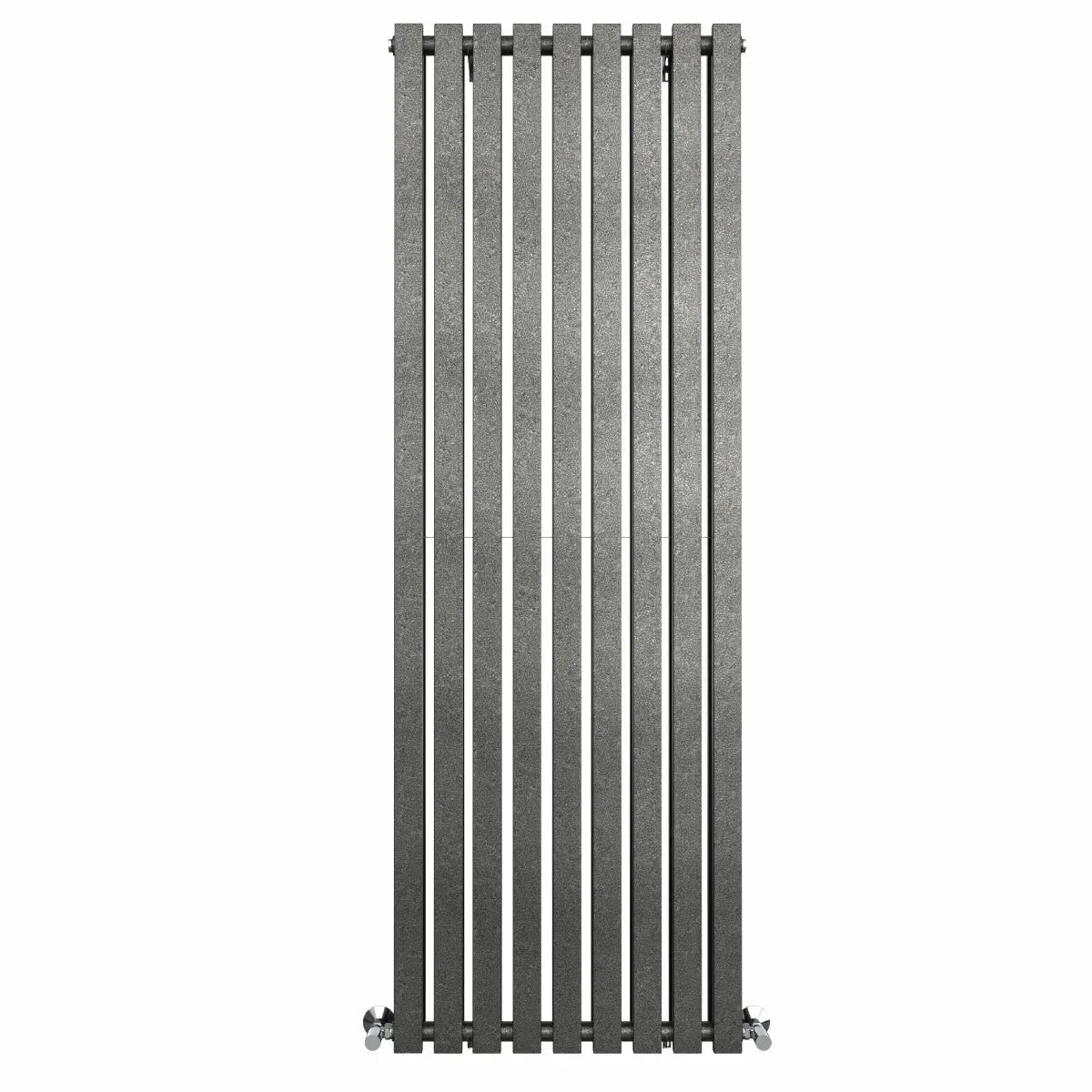 Teramo - Modern vertical flat panel radiator blackened silver