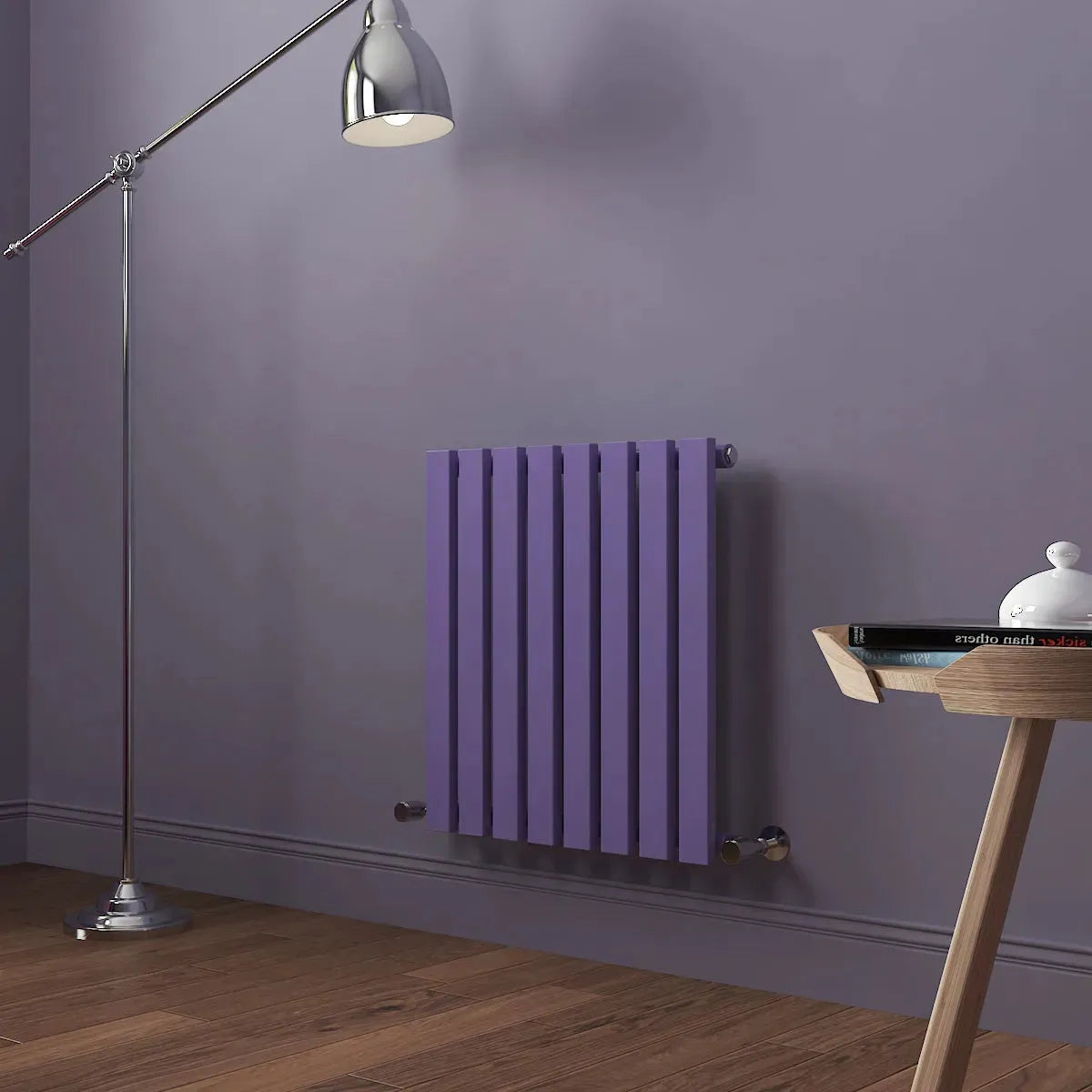 Teramo - Modern horizontal flat panel radiator blue lilac