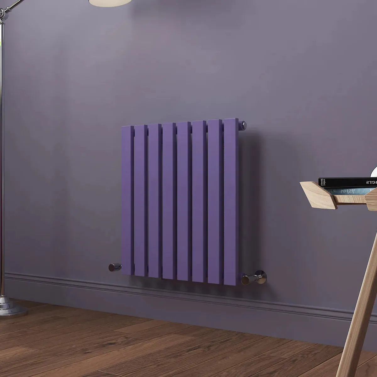 Teramo - Modern horizontal flat panel radiator blue lilac