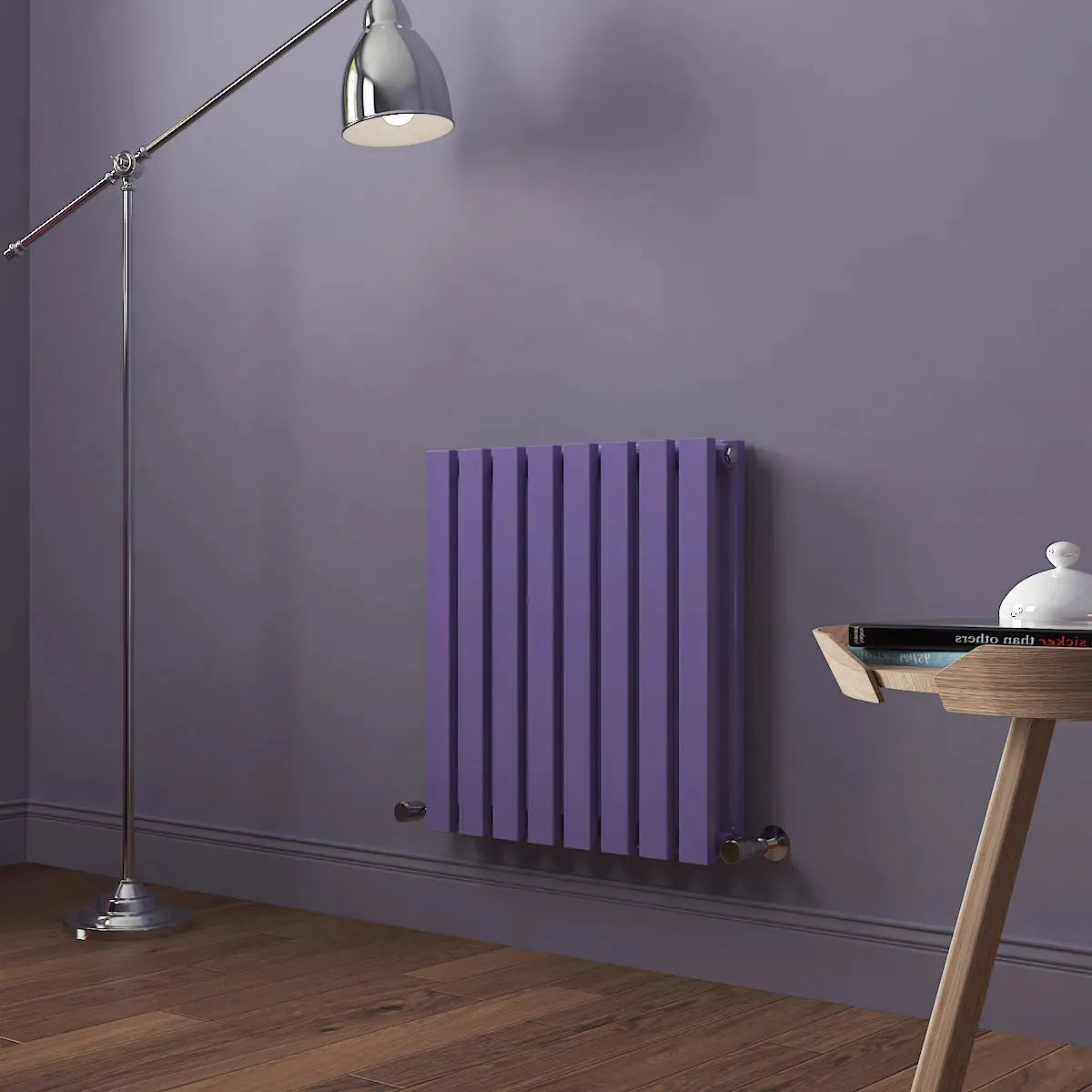 Teramo - Modern horizontal flat panel radiator blue lilac