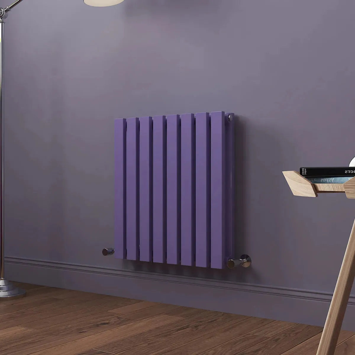 Teramo - Modern horizontal flat panel radiator blue lilac