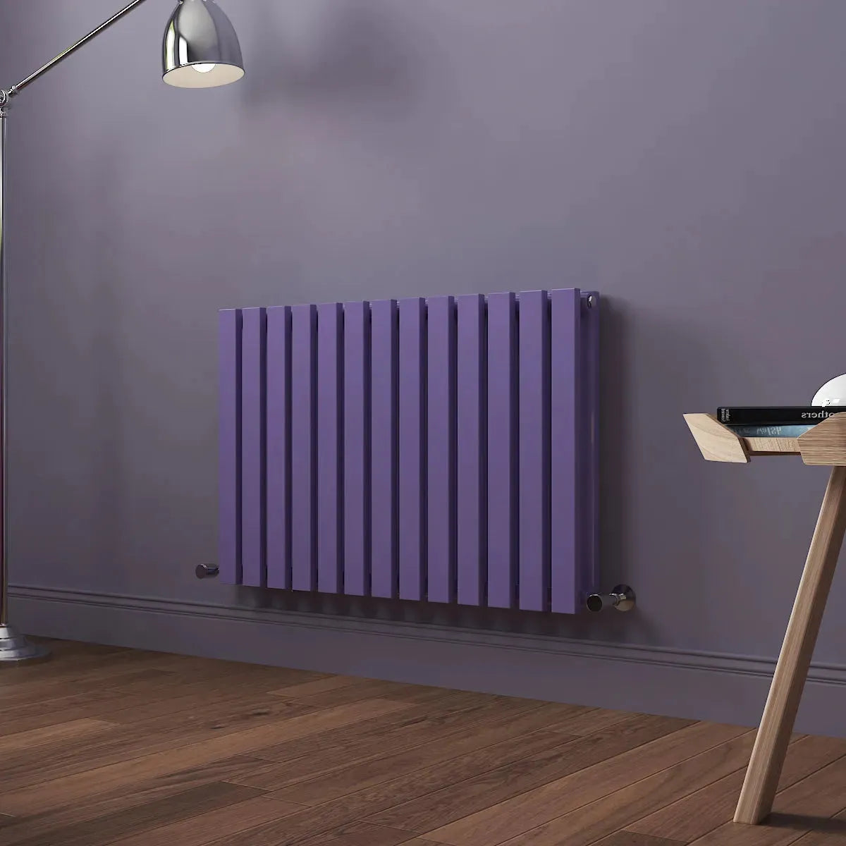 Teramo - Modern horizontal flat panel radiator blue lilac