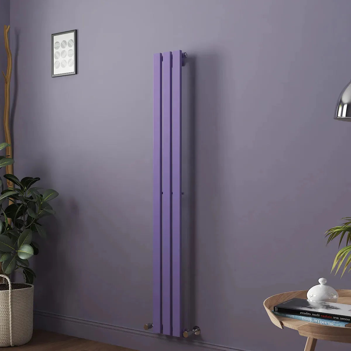 Teramo - Modern vertical flat panel radiator blue lilac