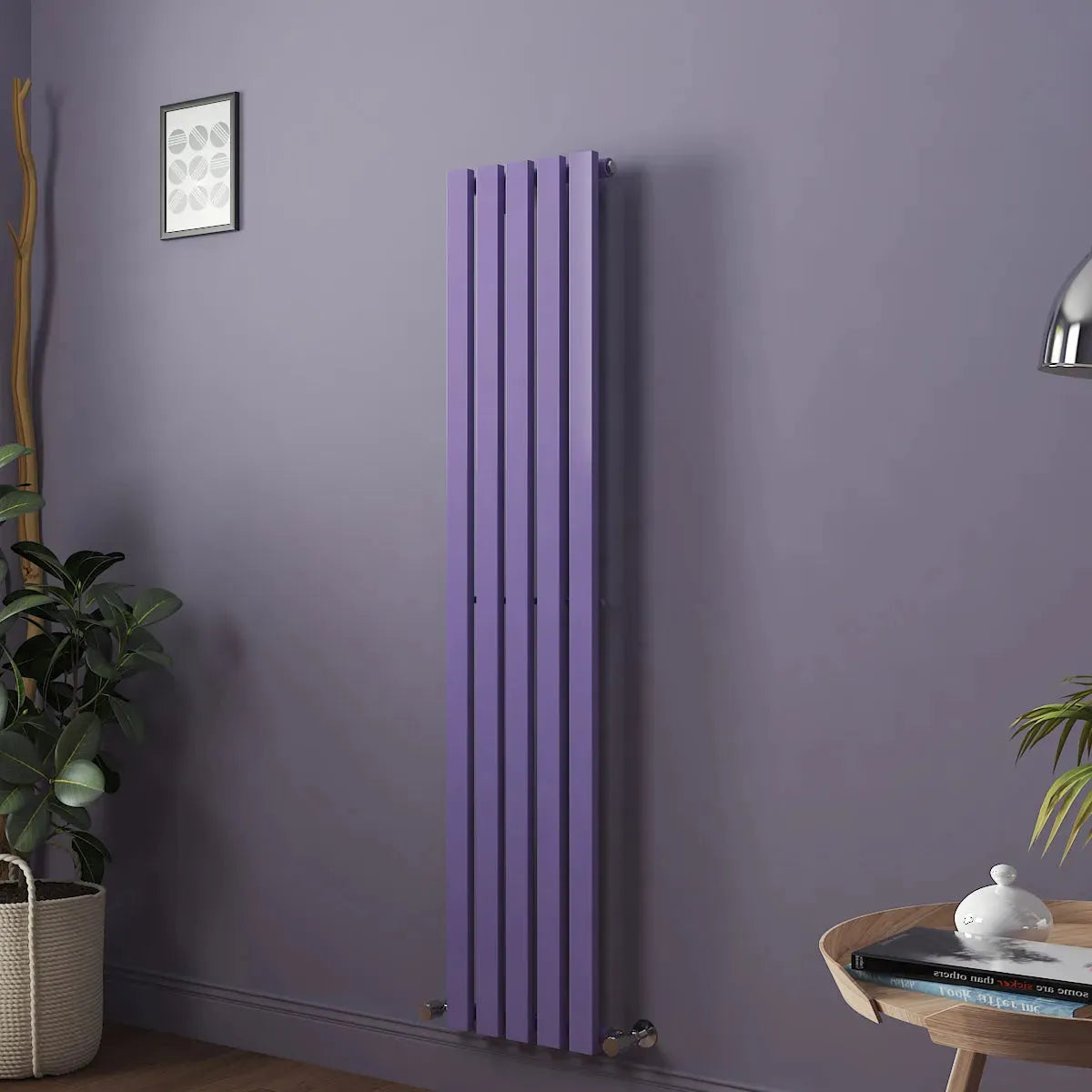 Teramo - Modern vertical flat panel radiator blue lilac