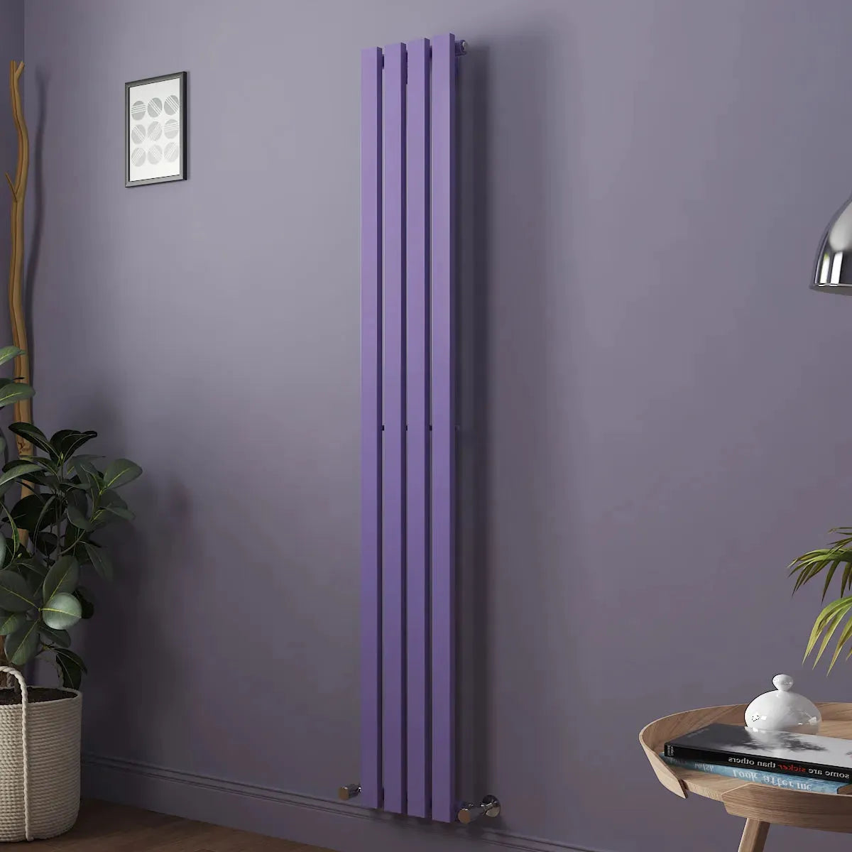 Teramo - Modern vertical flat panel radiator blue lilac