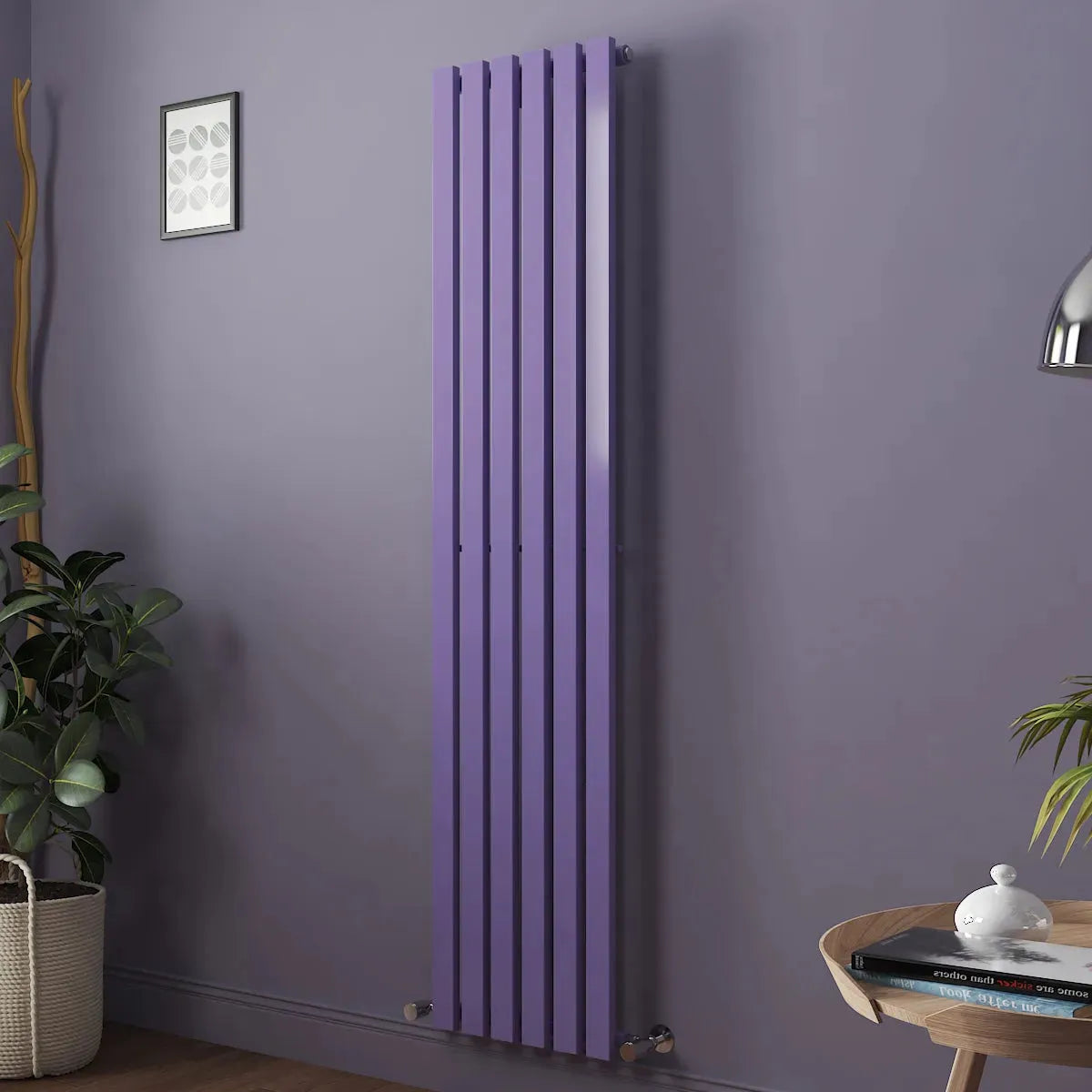 Teramo - Modern vertical flat panel radiator blue lilac