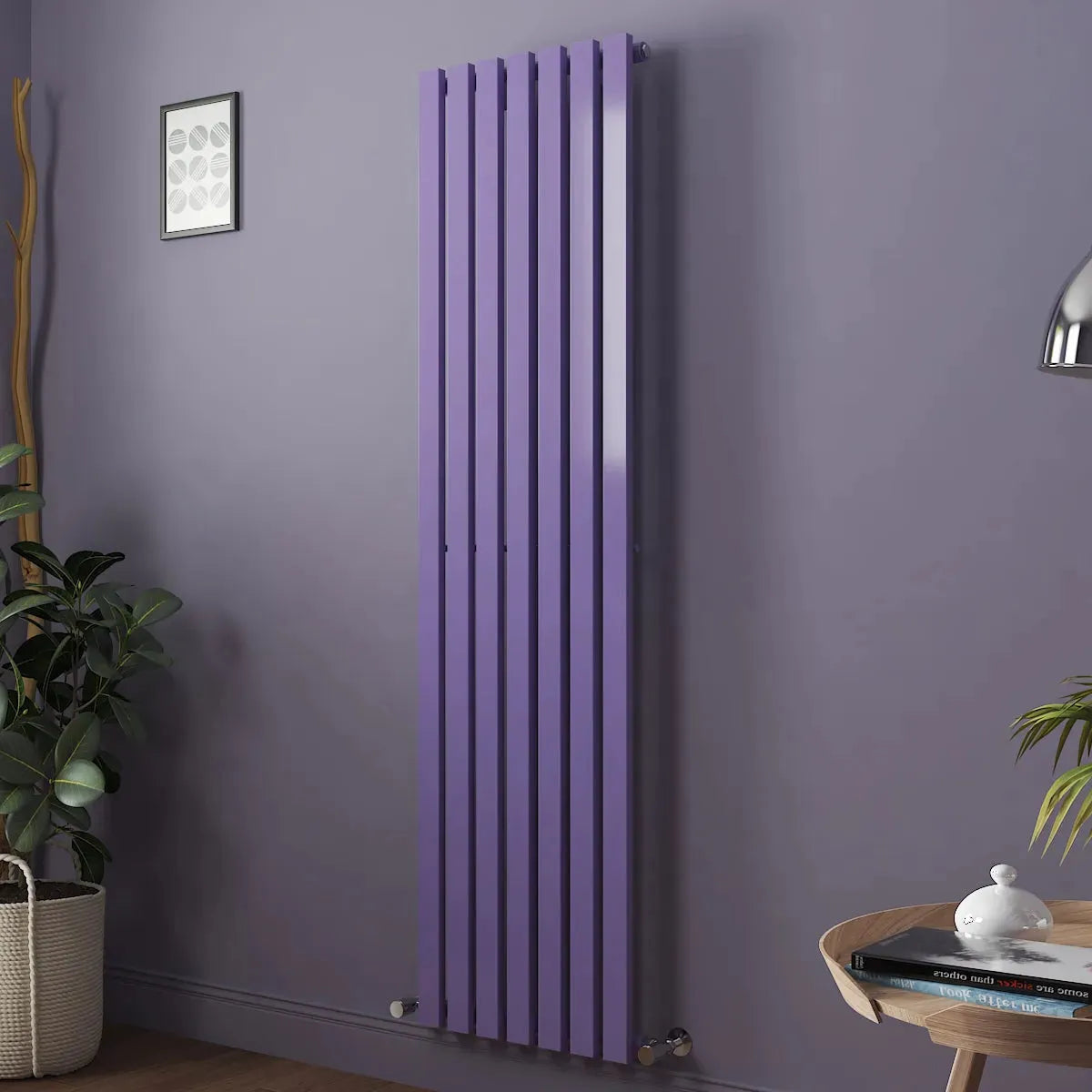 Teramo - Modern vertical flat panel radiator blue lilac