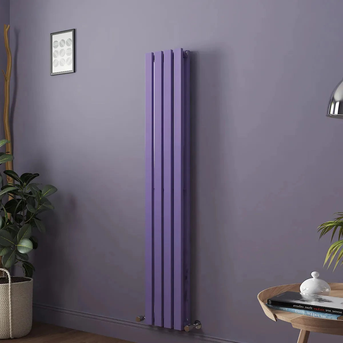 Teramo - Modern vertical flat panel radiator blue lilac