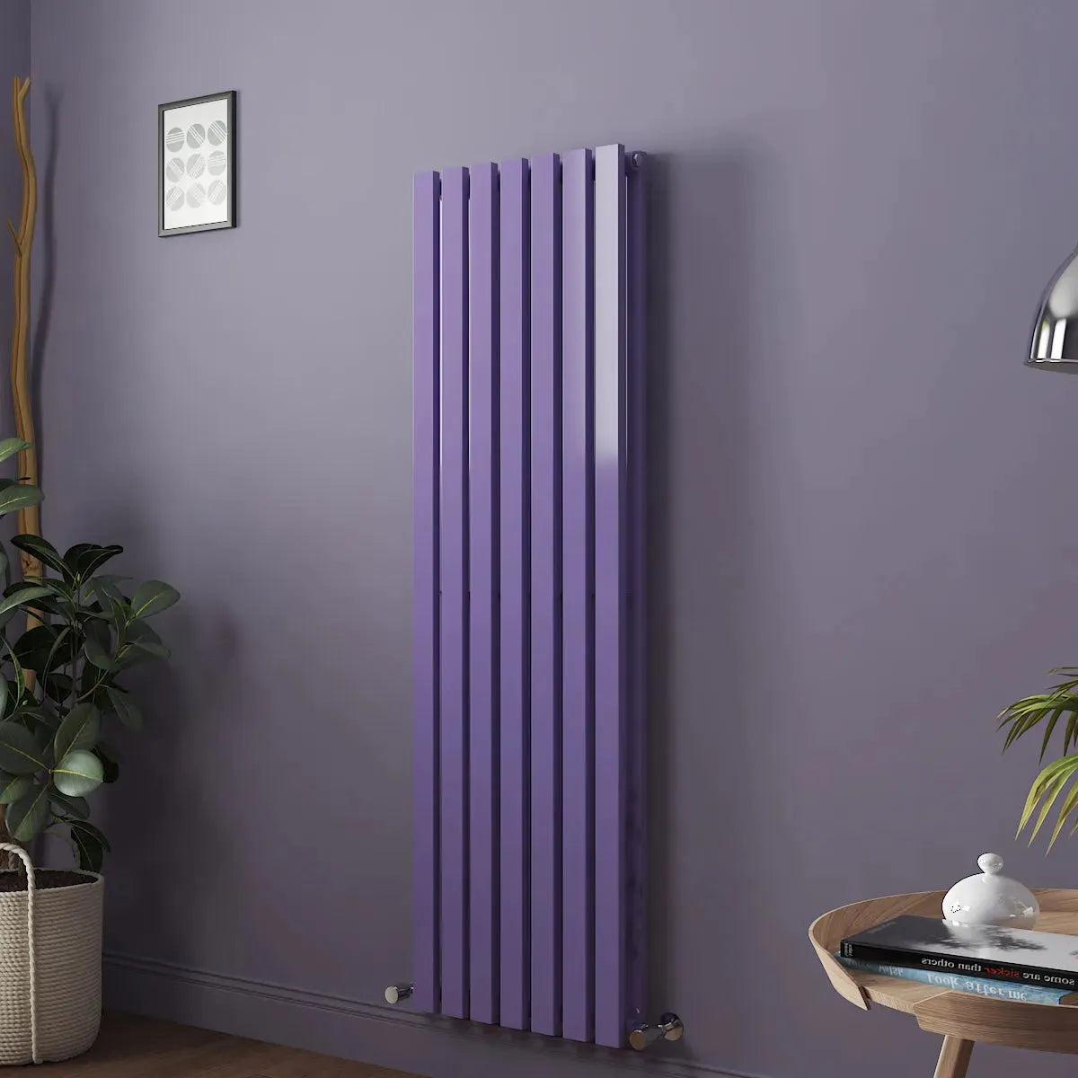 Teramo - Modern vertical flat panel radiator blue lilac