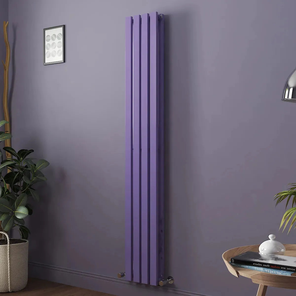 Teramo - Modern vertical flat panel radiator blue lilac