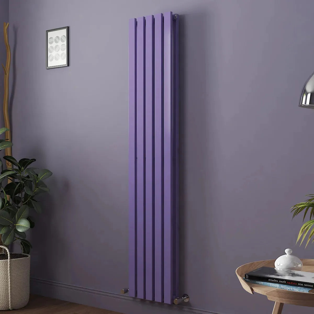 Teramo - Modern vertical flat panel radiator blue lilac