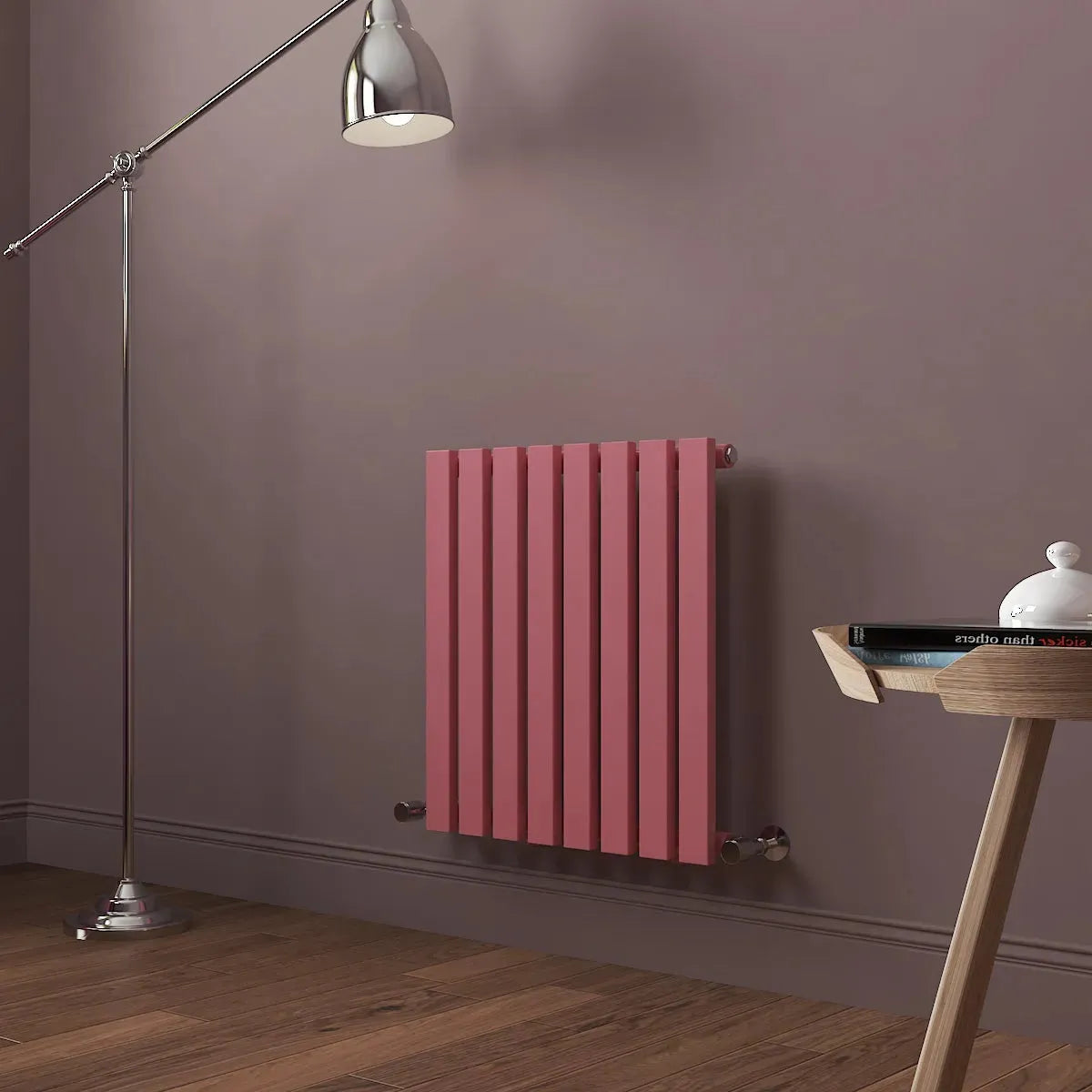 Teramo - Modern horizontal flat panel radiator light pink