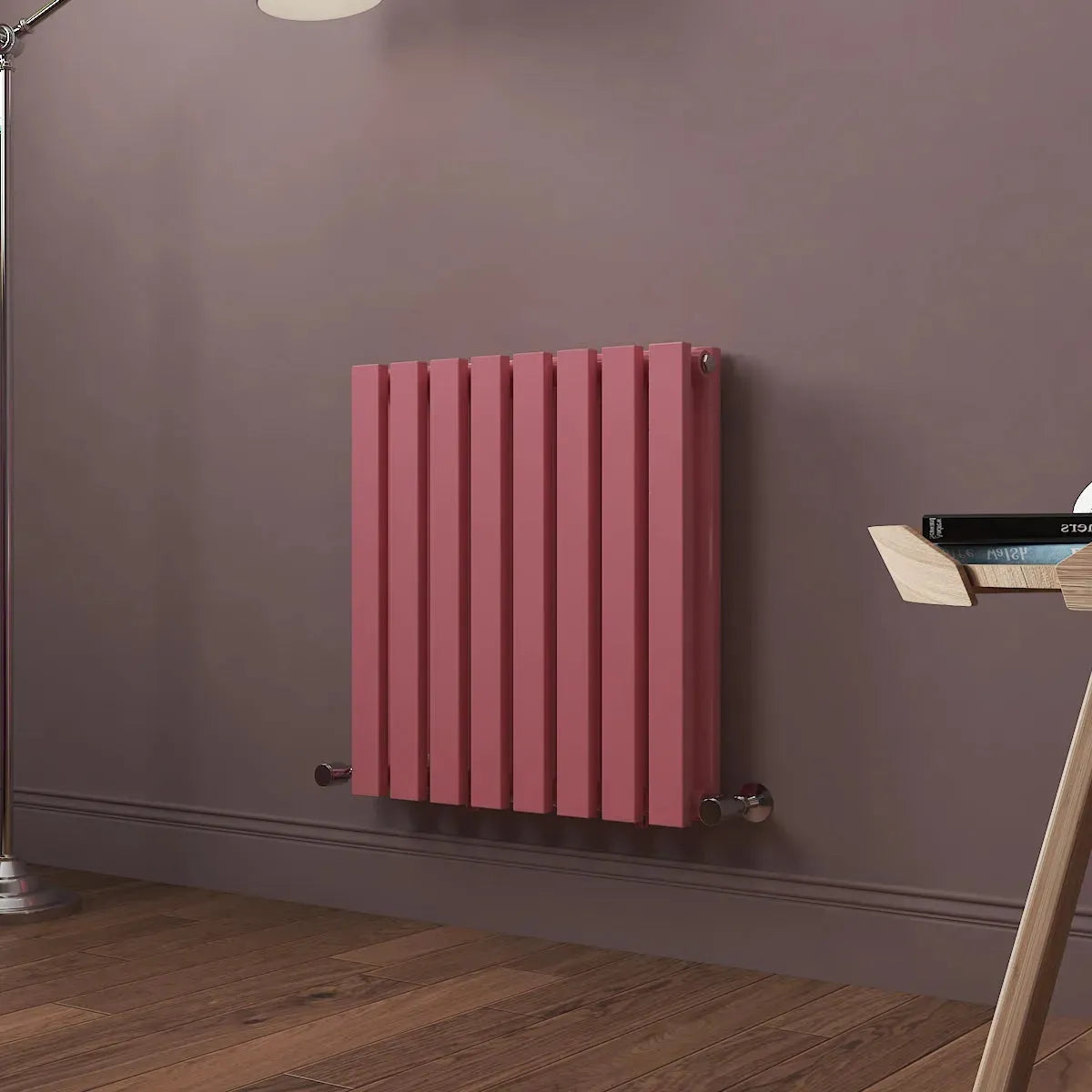 Teramo - Modern horizontal flat panel radiator light pink