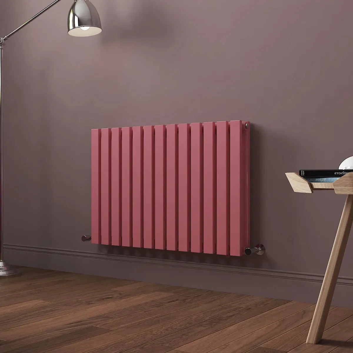 Teramo - Modern horizontal flat panel radiator light pink