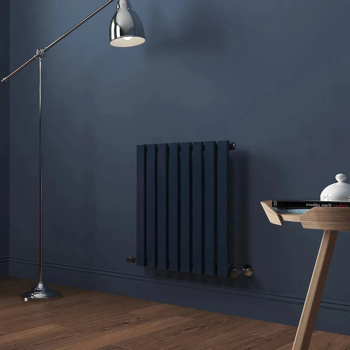 Teramo - Modern horizontal flat panel radiator sapphire blue