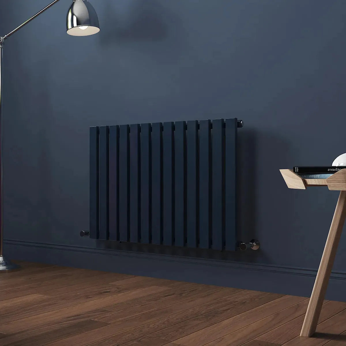 Teramo - Modern horizontal flat panel radiator sapphire blue