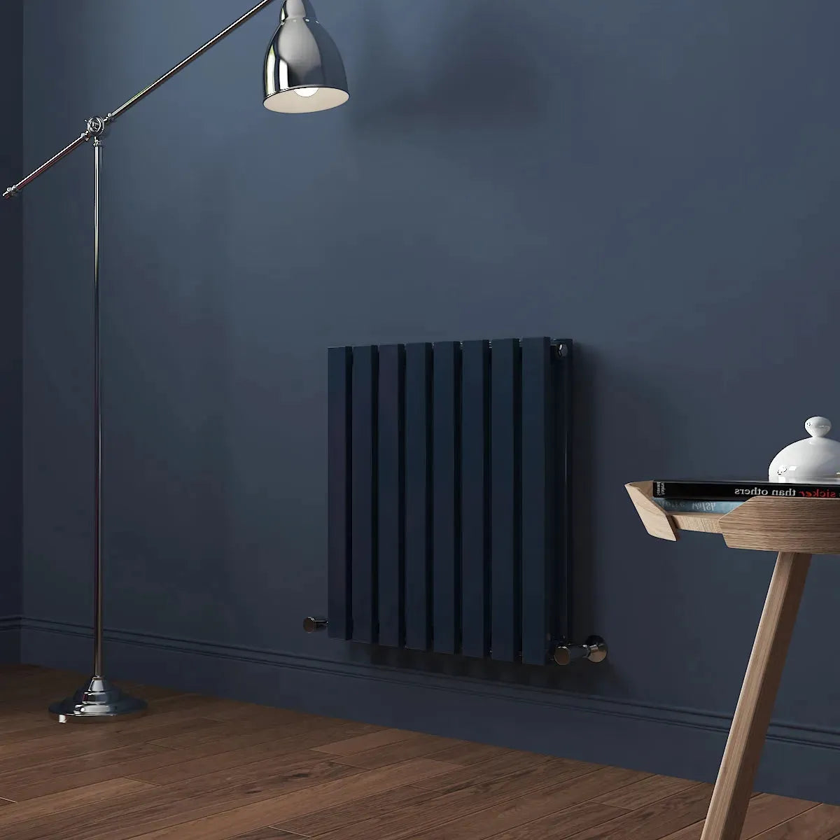 Teramo - Modern horizontal flat panel radiator sapphire blue