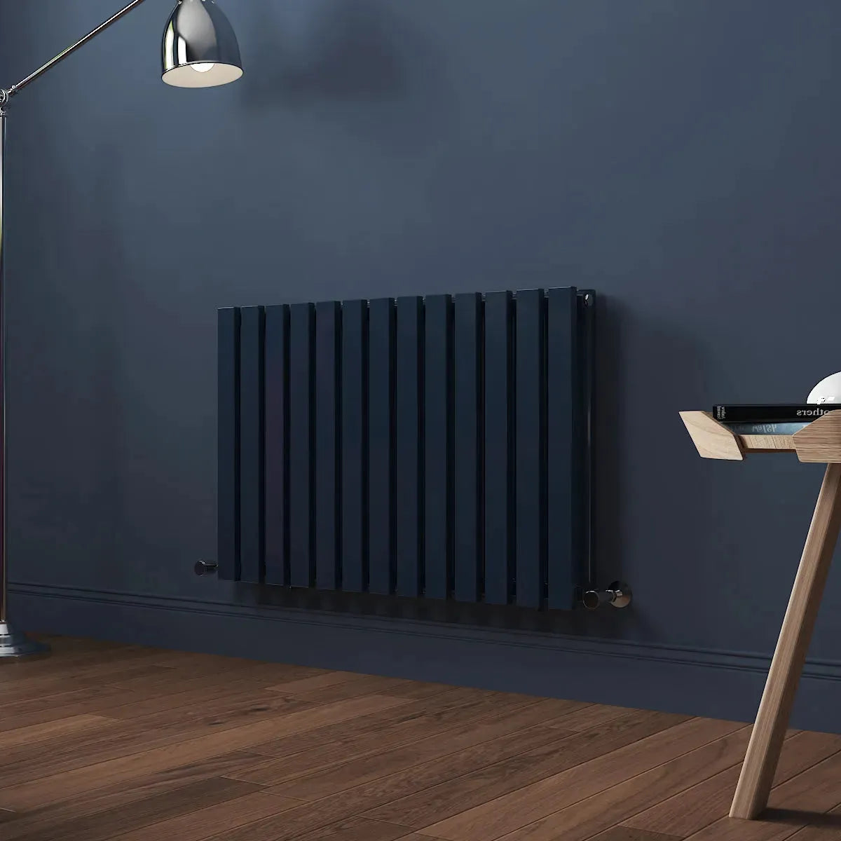 Teramo - Modern horizontal flat panel radiator sapphire blue