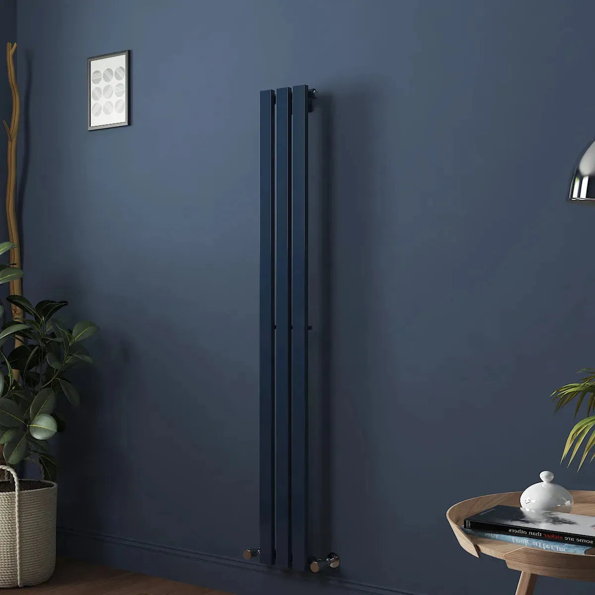 Teramo - Modern vertical flat panel radiator sapphire blue