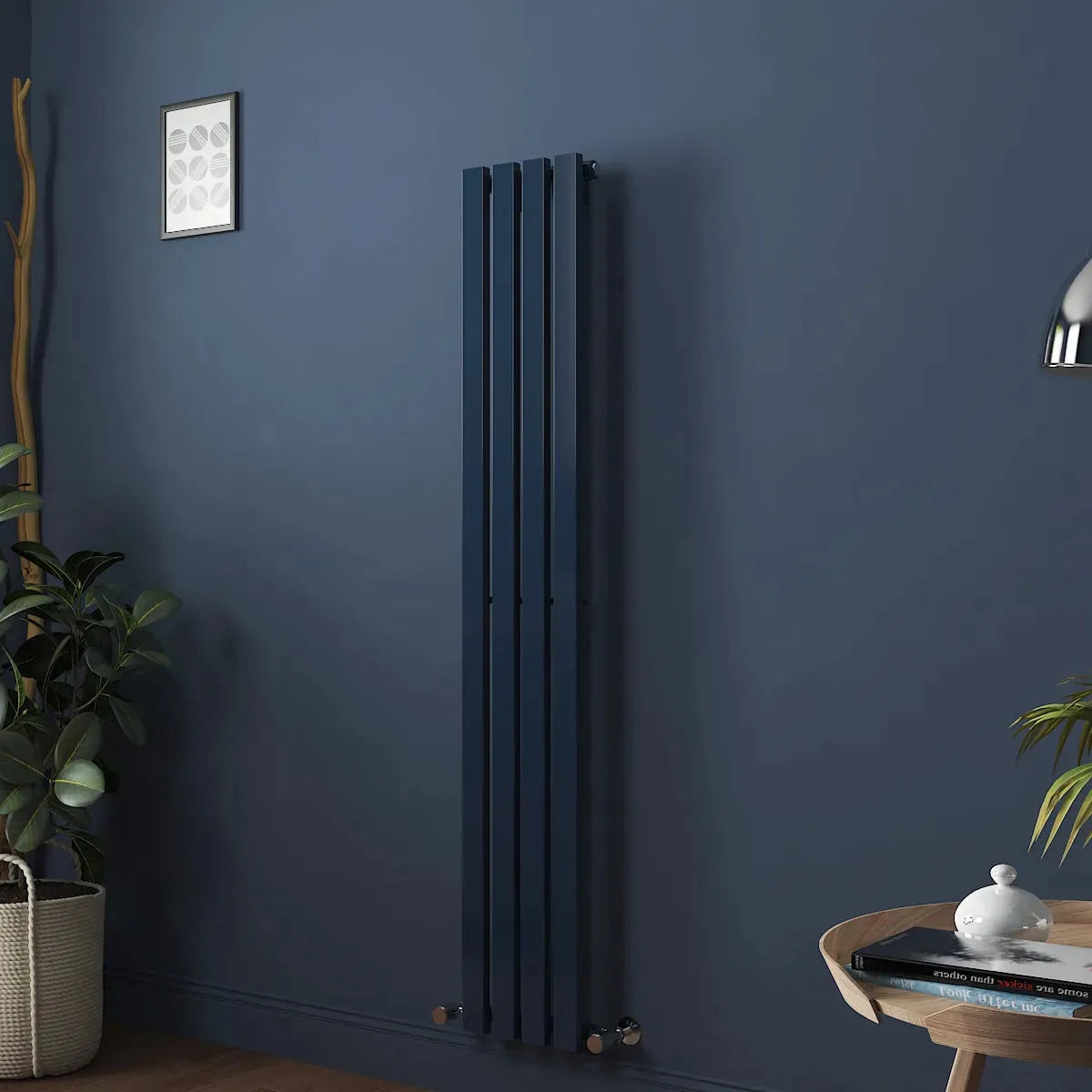 Teramo - Modern vertical flat panel radiator sapphire blue