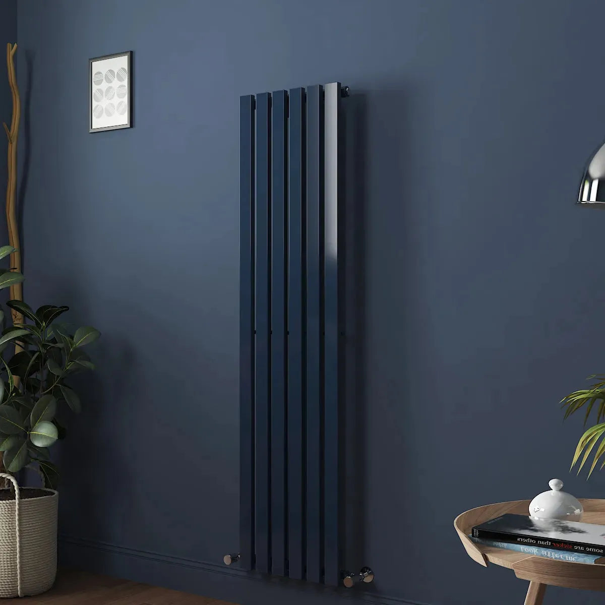 Teramo - Modern vertical flat panel radiator sapphire blue