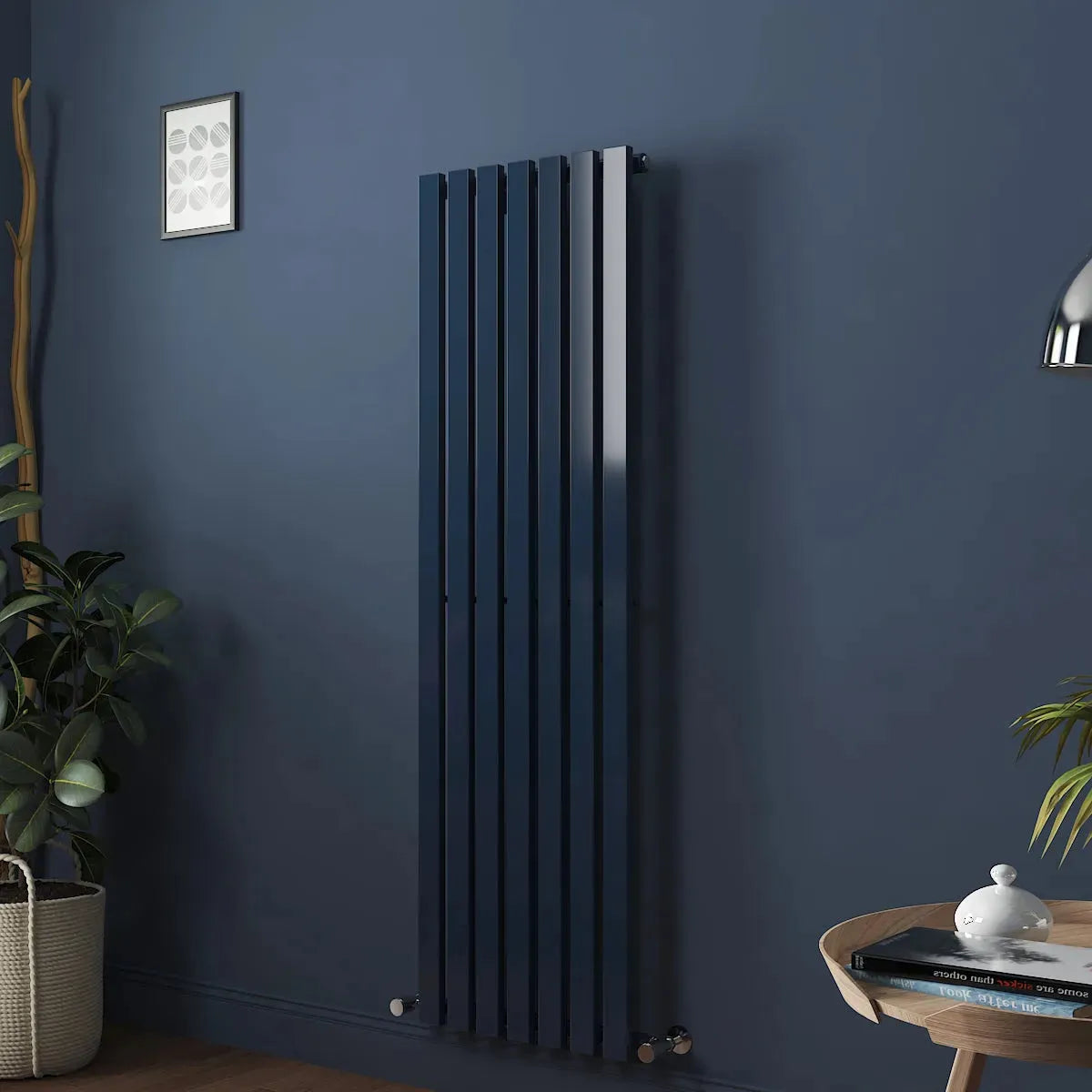 Teramo - Modern vertical flat panel radiator sapphire blue