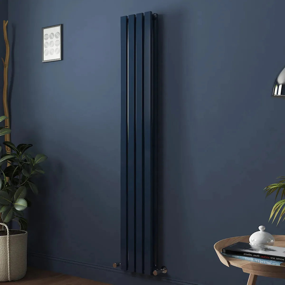 Teramo - Modern vertical flat panel radiator sapphire blue