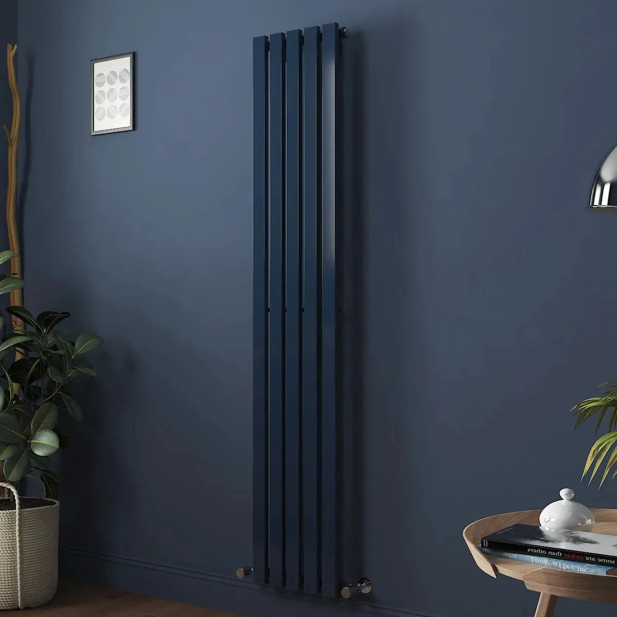 Teramo - Modern vertical flat panel radiator sapphire blue