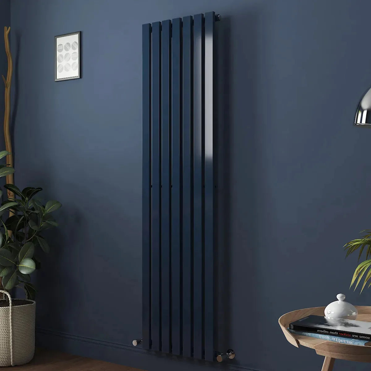 Teramo - Modern vertical flat panel radiator sapphire blue