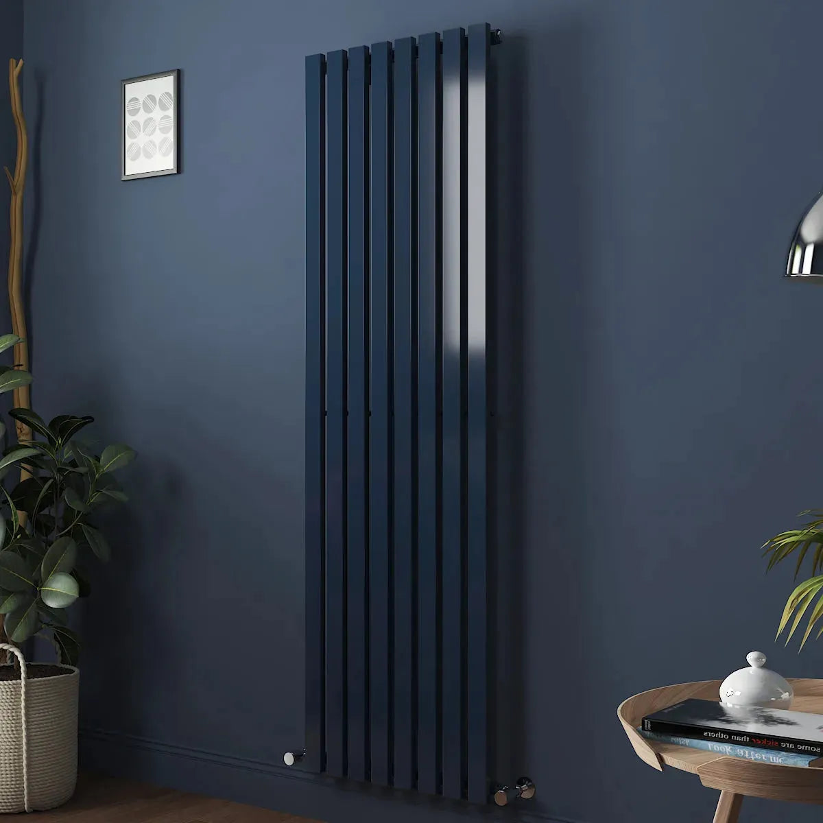 Teramo - Modern vertical flat panel radiator sapphire blue