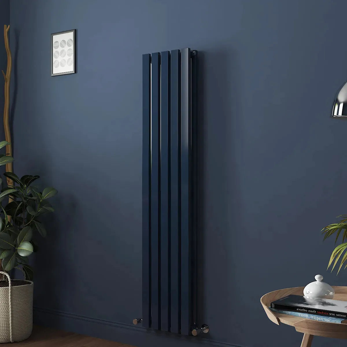 Teramo - Modern vertical flat panel radiator sapphire blue