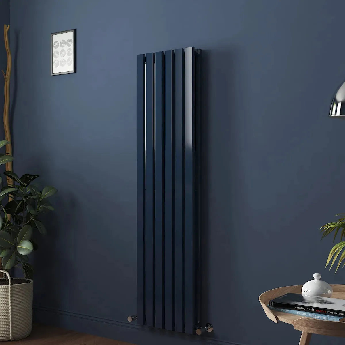 Teramo - Modern vertical flat panel radiator sapphire blue