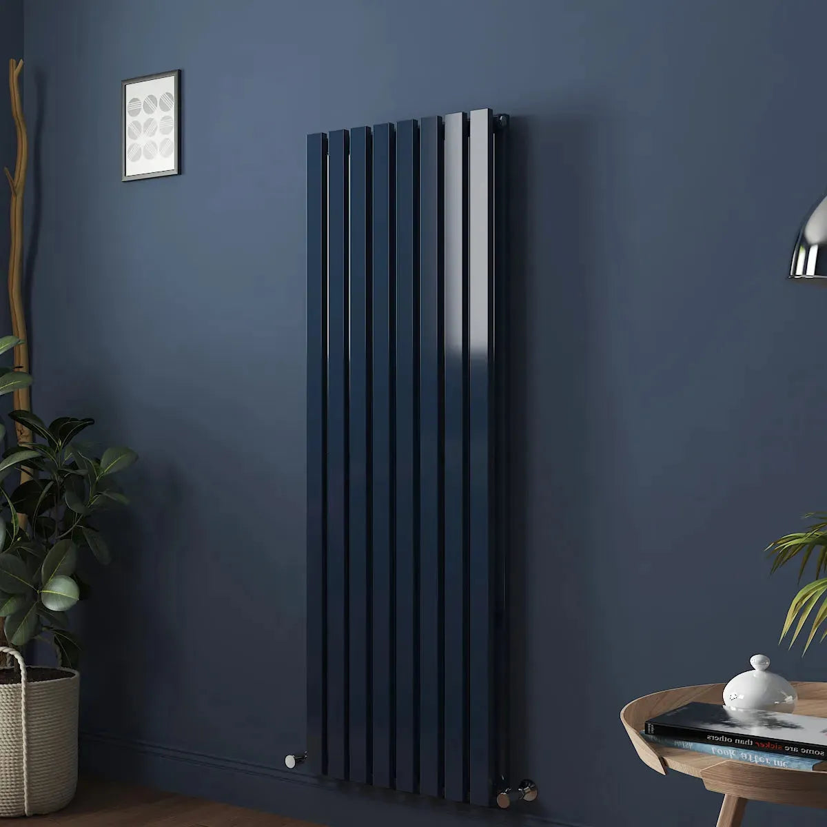 Teramo - Modern vertical flat panel radiator sapphire blue