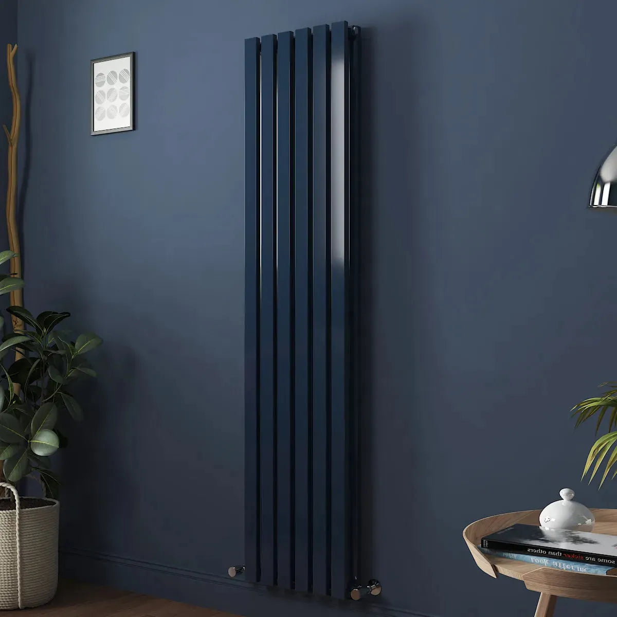 Teramo - Modern vertical flat panel radiator sapphire blue