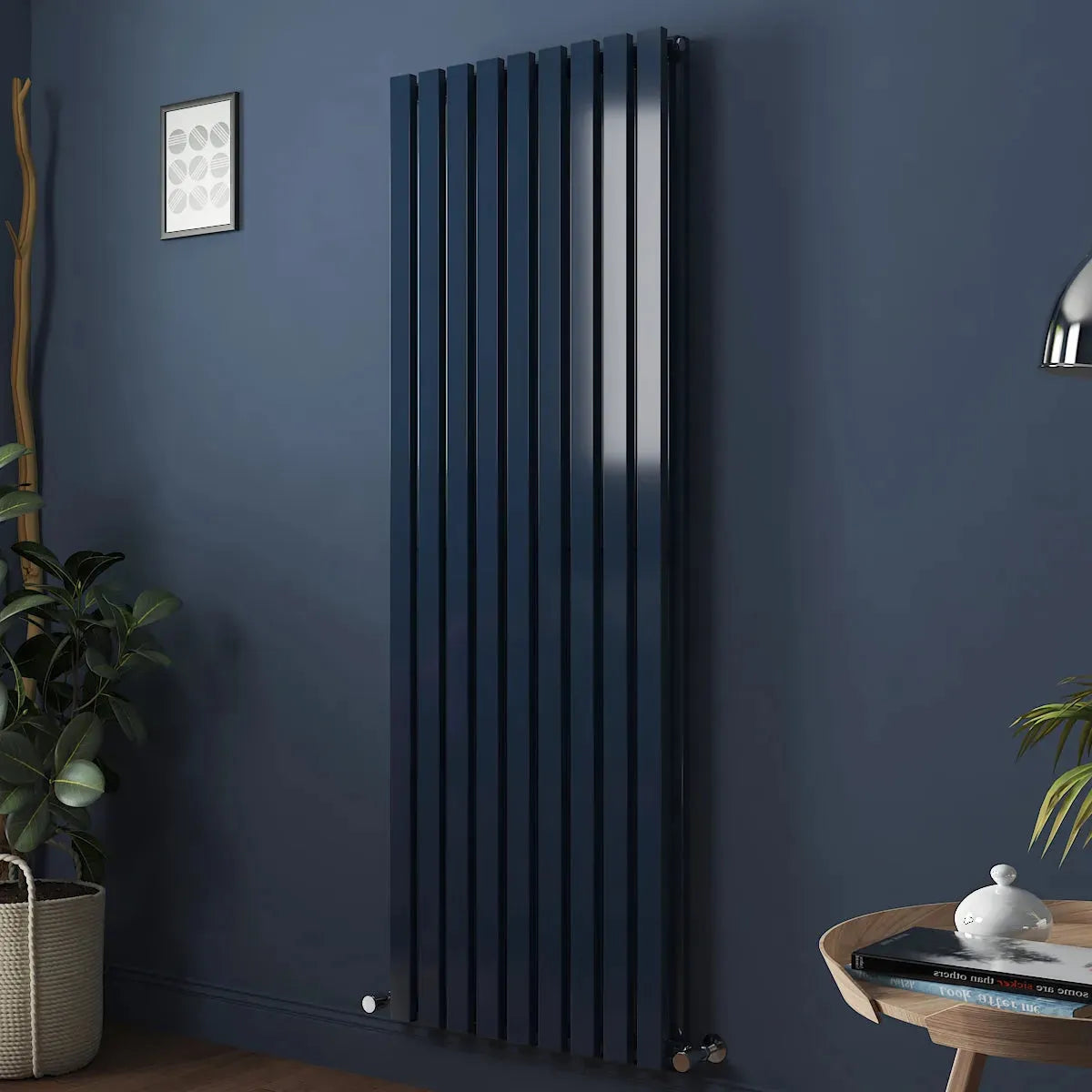 Teramo - Modern vertical flat panel radiator sapphire blue