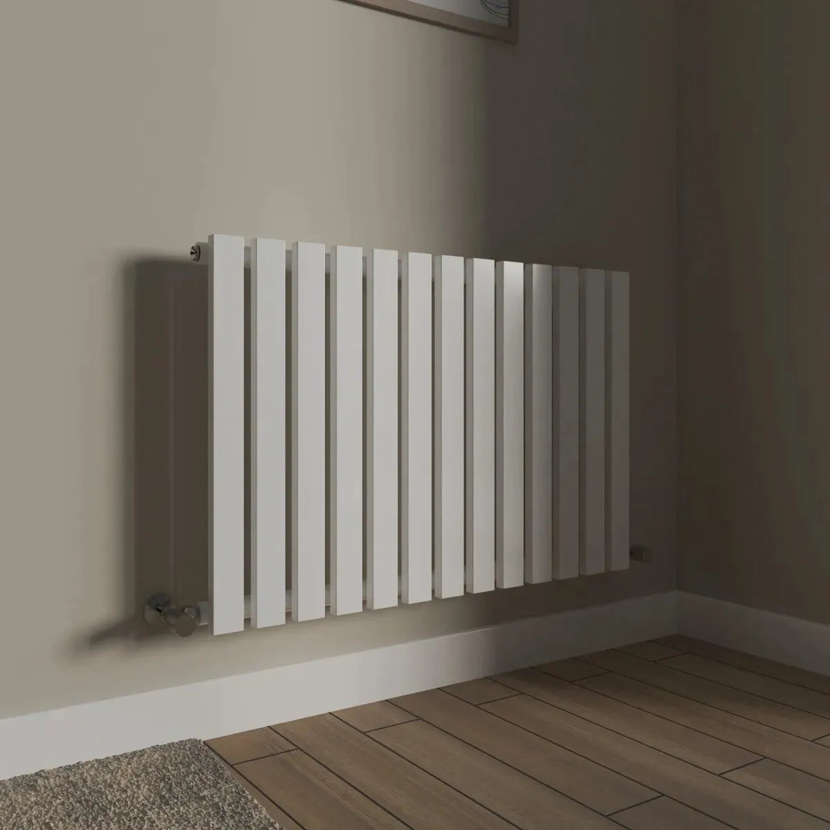 Teramo - Modern horizontal flat panel radiator white