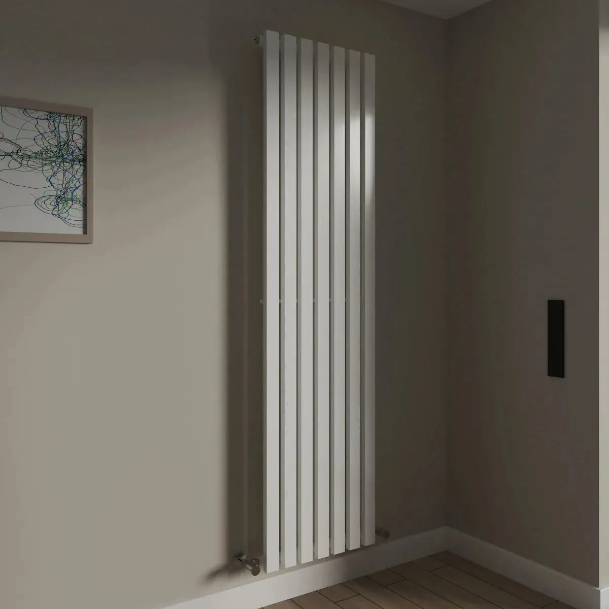 Teramo - Modern vertical flat panel radiator white