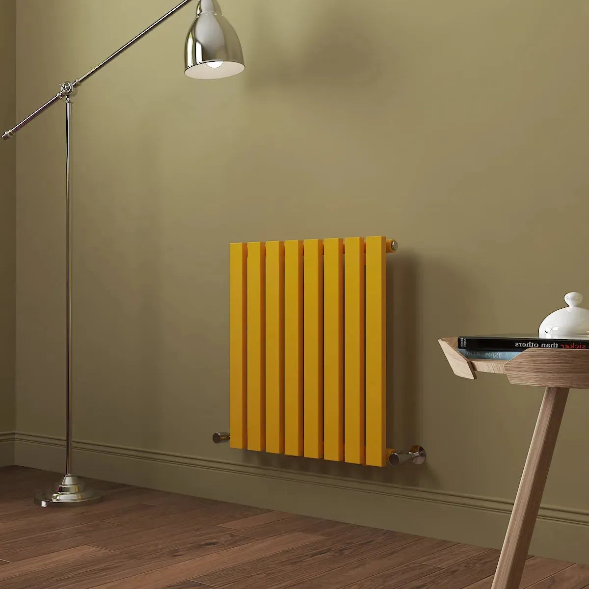 Teramo - Modern horizontal flat panel radiator zinc yellow