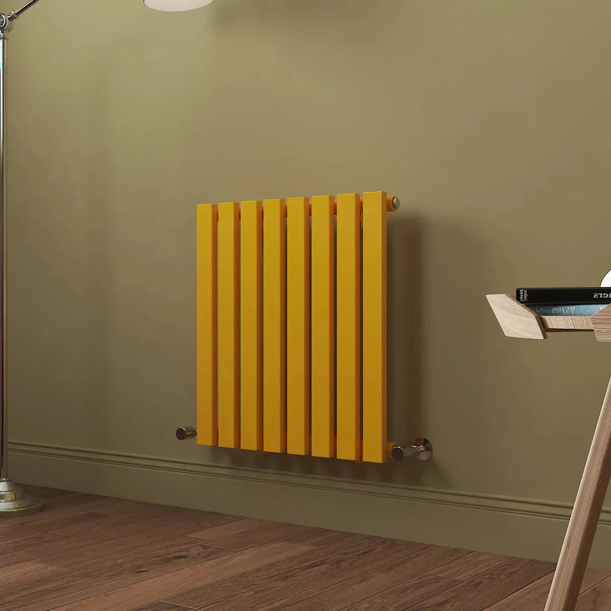 Teramo - Modern horizontal flat panel radiator zinc yellow